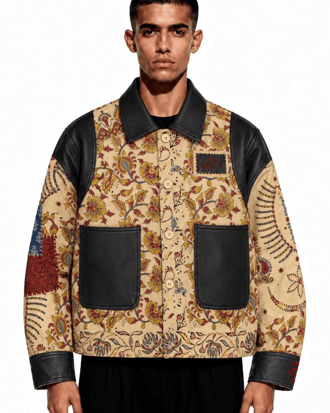 A Rastah block-printed patchwork jacket