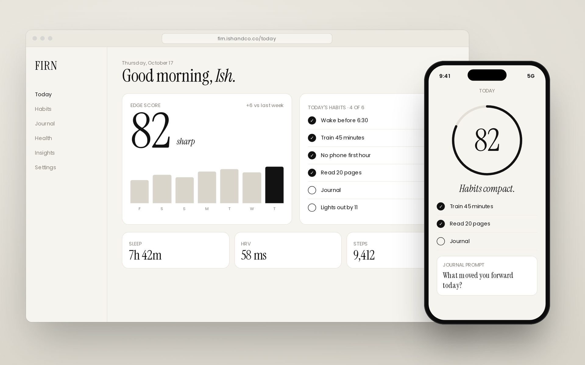 FIRN on desktop and mobile