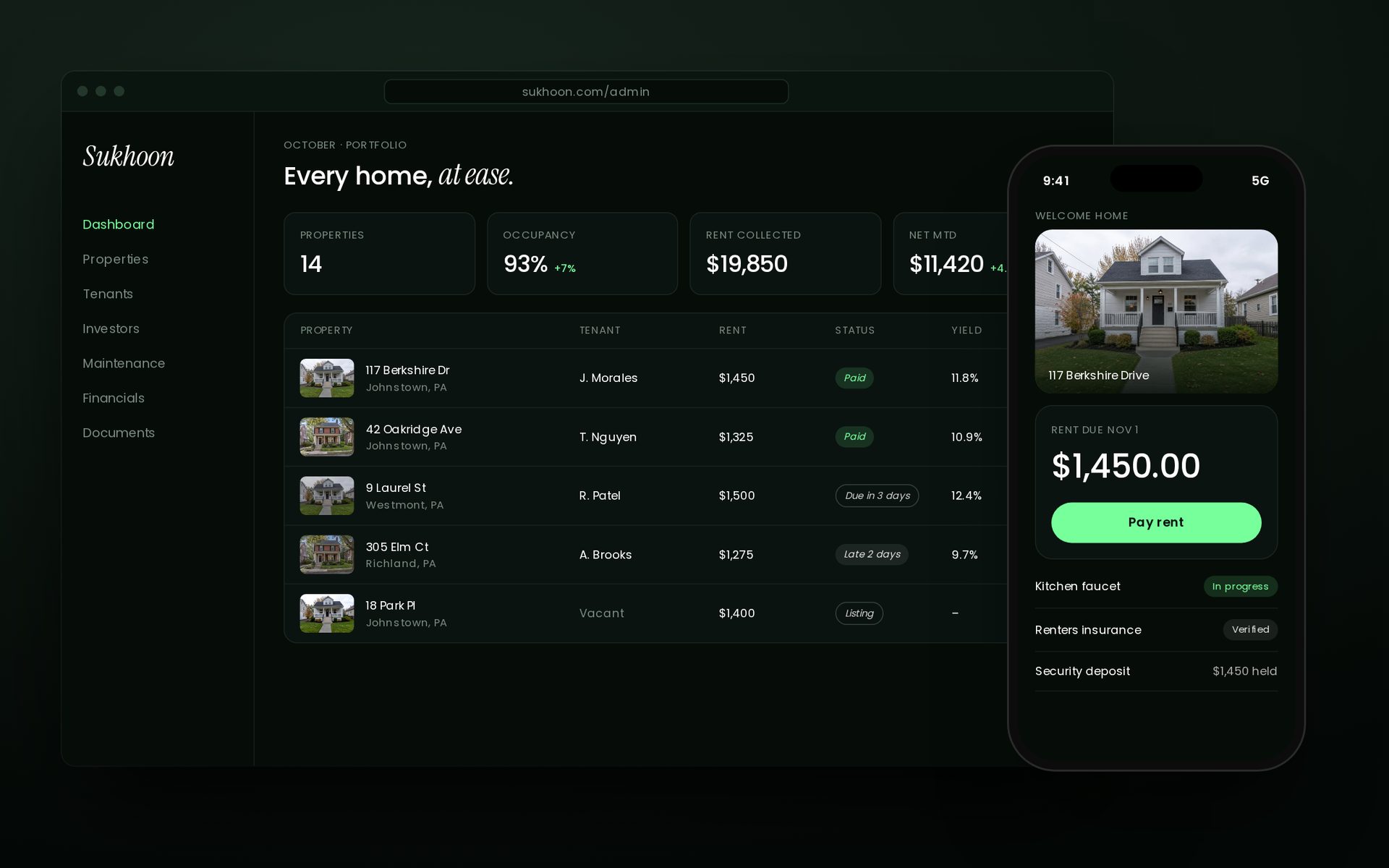 Sukhoon on desktop and mobile